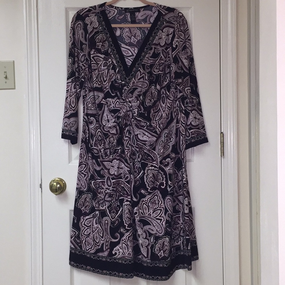 Berry and Black 3/4 sleeve dress